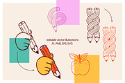 Fun Back to School Doodle Set, an Illustration by Marish (Thumbnail 5 of 9)