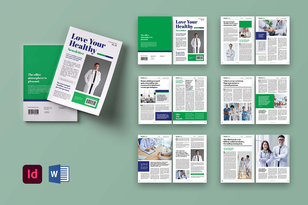 Healthy Simple Theme Newsletter, a Brochure Template by UICreative (Photo 1 of 5)