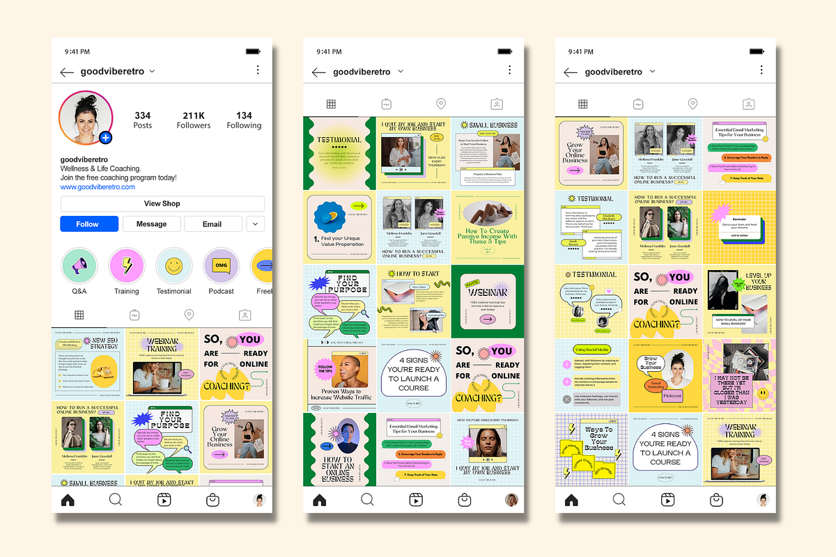 Retro Canva Instagram Booster Pack, a Social Media Template by Guavamelo Studio (Photo 13 of 15)