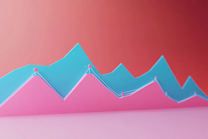 Uptrend line chart in minimal cartoo, a Photo by Iftikhar Alam