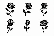 set of vector roses silhouettes, an Illustration by Amazin_art (Thumbnail 6 of 17)