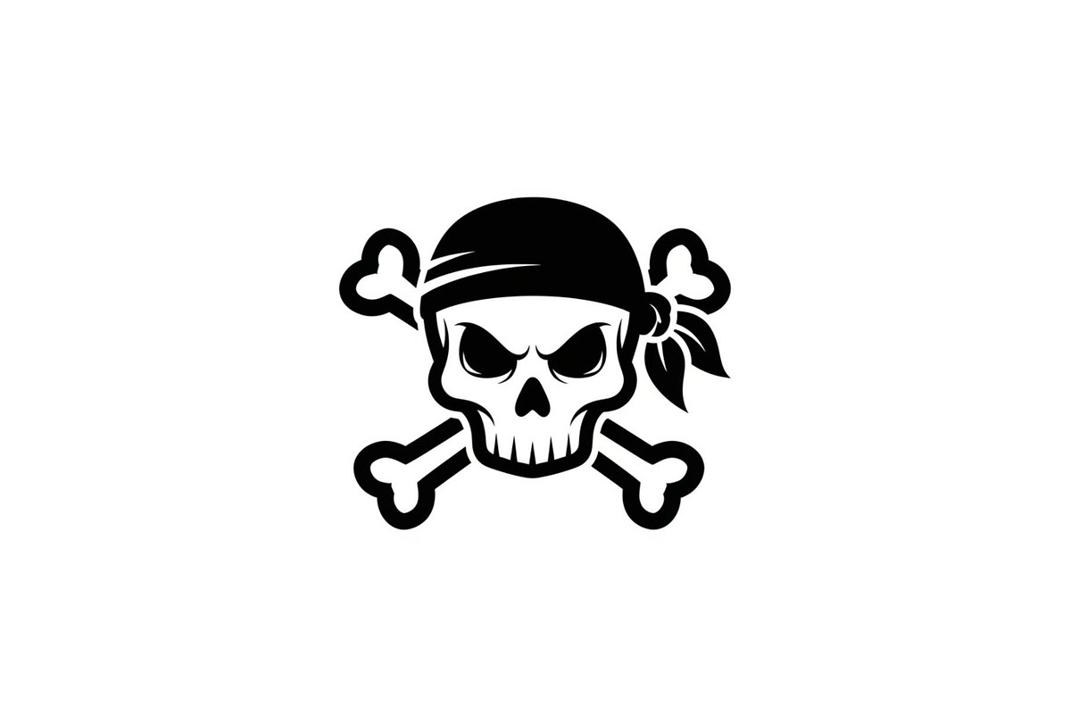 Skull & Crossbones Silhouette Vector, an Illustration by jahid234 (Photo 50 of 51)