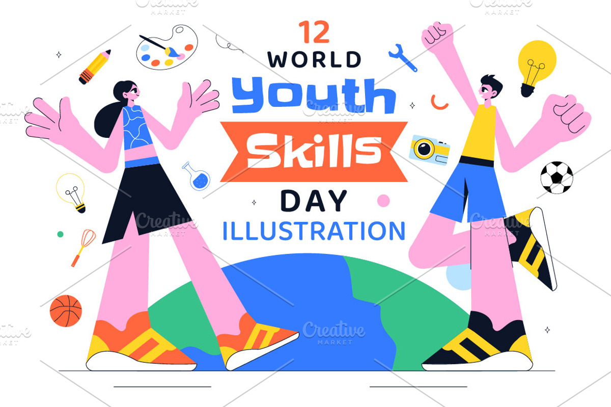 10 Youth Skills Day Illustration, a Person Illustration by denayunebgt (Photo 1 of 4)