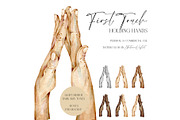 First Touch Watercolor Holding Hands, an Illustration by EkaterinaViArt (Thumbnail 1 of 6)
