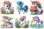 Watercolor Unicorn Cute Horse, an Illustration by DreamCafeArt (Thumbnail 3 of 4)