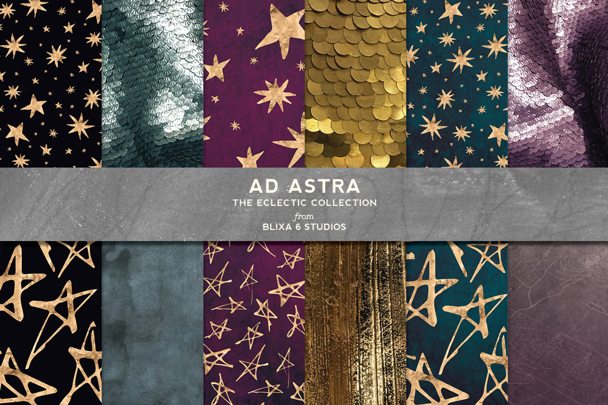 Ad Astra: Golden Hand Drawn Stars, a Pattern Graphic by Blixa 6 Studios (Photo 1 of 4)