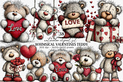 Whimsical Valentines Teddy Clipart, an Illustration by Canvas Craft (Thumbnail 1 of 6)