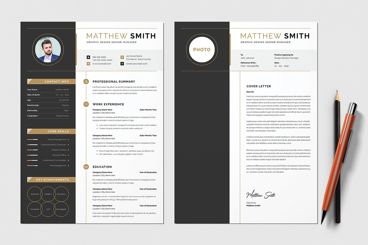Modern Executive Resume Template, a Resume Template by Cleffon_Graphic_Studio (Photo 5 of 6)