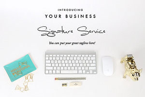 Styled Stock Photo Desk Mac Gold