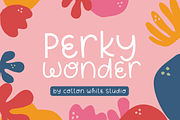 Perky Wonder, a Sans Serif Font by Sofia Skoog (Thumbnail 1 of 11)