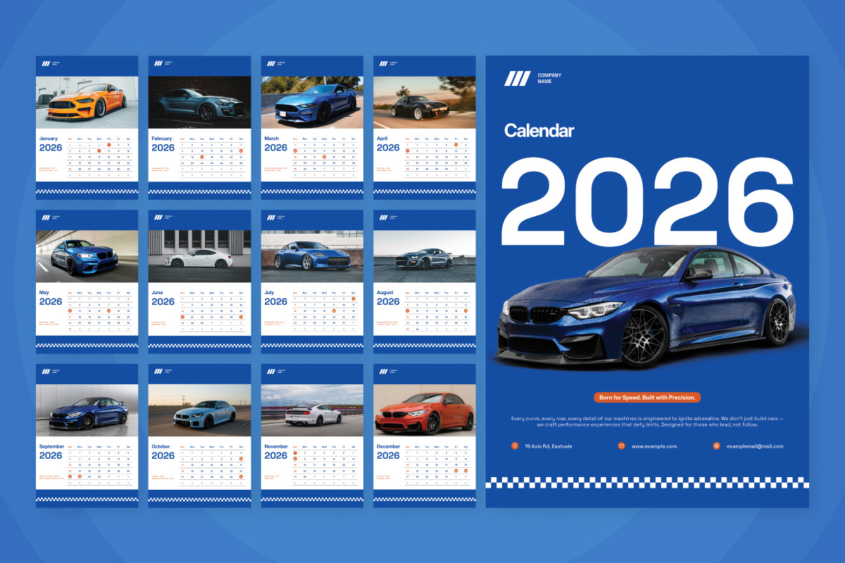 Corporate Automotive Calendar Design preview 5