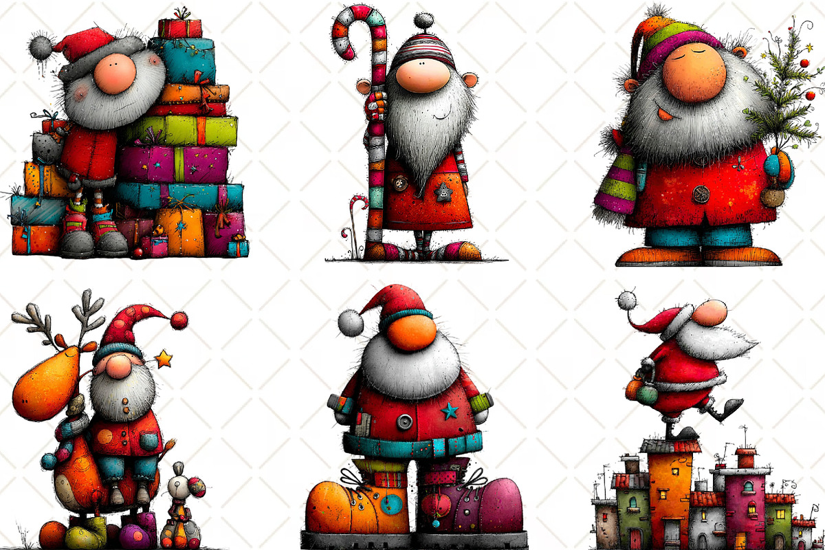 Quirky Santa Clipart, an Illustration by Black Bird Studio (Photo 3 of 5)