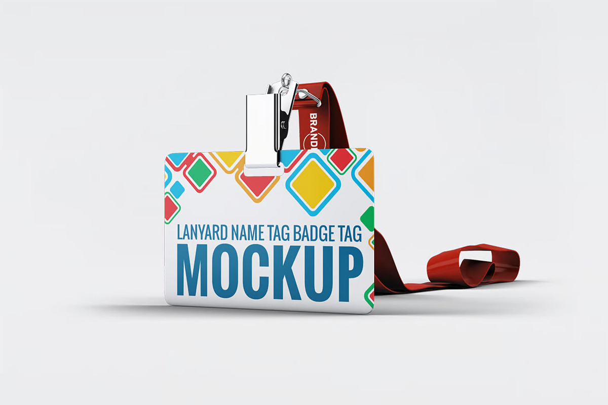 Lanyard Name Badge Tag Mock-up, an Advertising Mockup by Se٧enStudio (Photo 3 of 10)