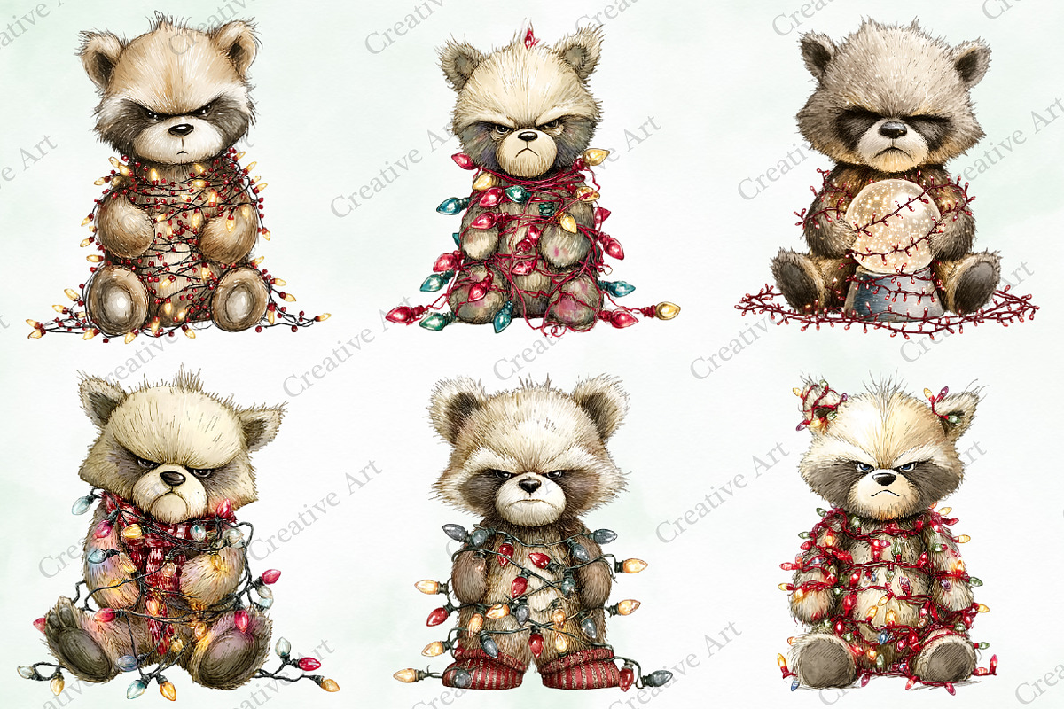 Whimsical Christmas Teddy With Light, an Illustration by Creative Art (Photo 7 of 10)