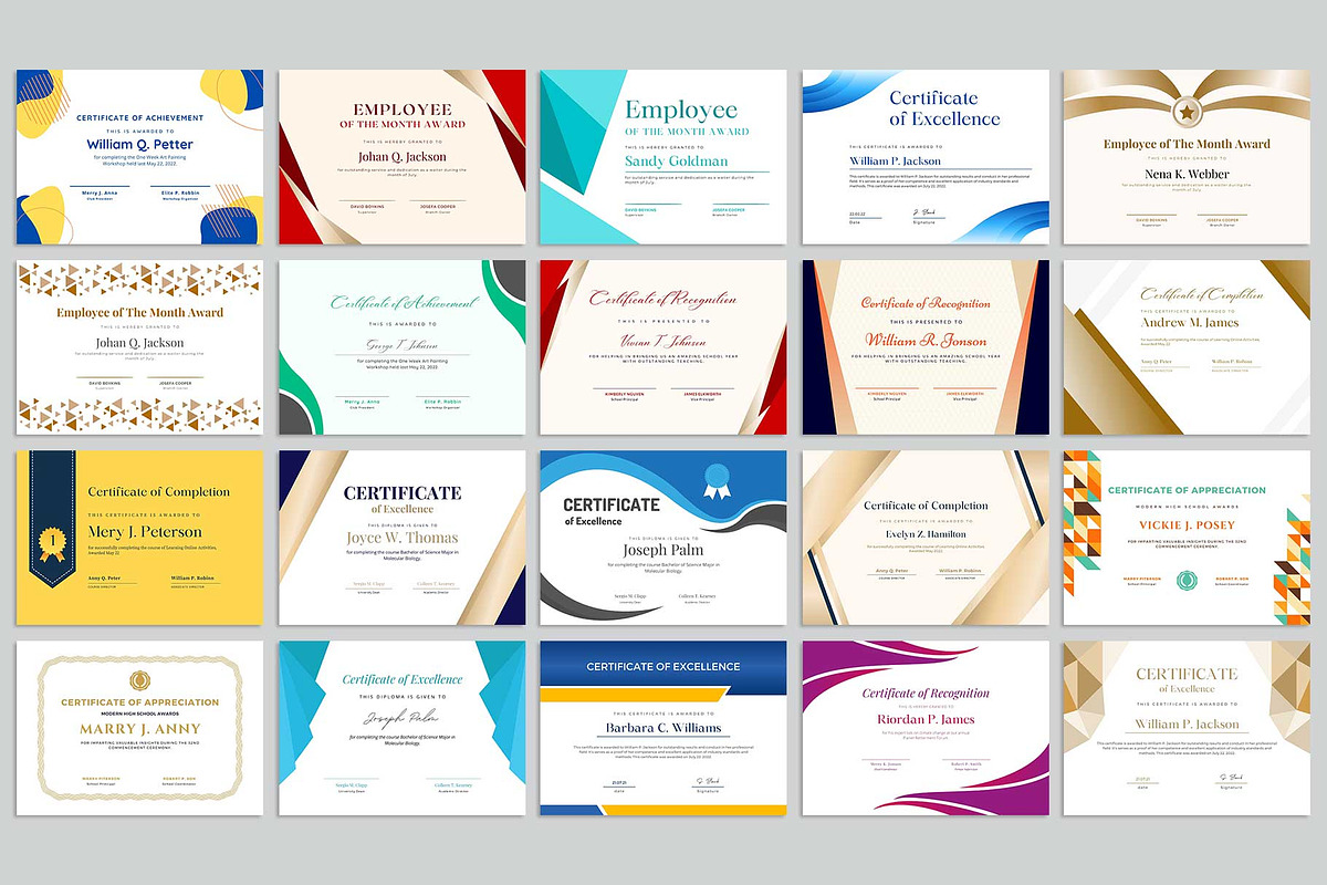 100+ Canva Certificate Bundle, a Stationery Template by Amit Debnath (Photo 5 of 6)