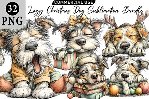 Lazy Christmas Dog Sublimation Clipr, an Illustration by Daily.Designs