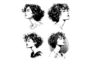 Woman portrait black ink sketch, an Object Illustration by Onyx
