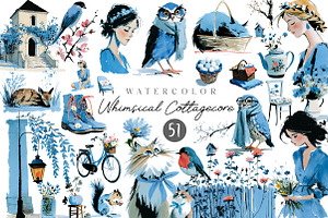 Whimsical Cottagecore Clipart Set, an Illustration by CreationArt