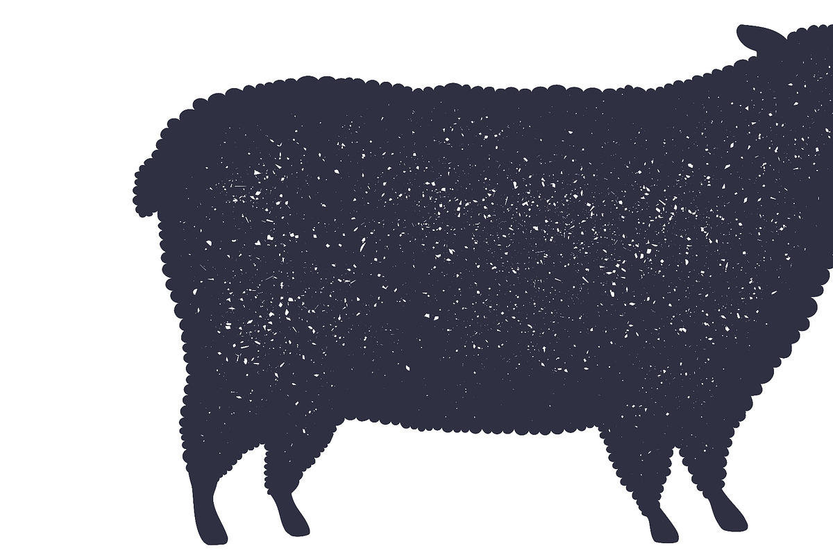 Lamb meat steak, sheep silhouette, a Food Illustration by Foxys Graphic (Photo 3 of 3)