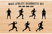 Athlete Running Silhouette SVG set, a Sport Illustration by Gfx Expert Team (Thumbnail 1 of 3)