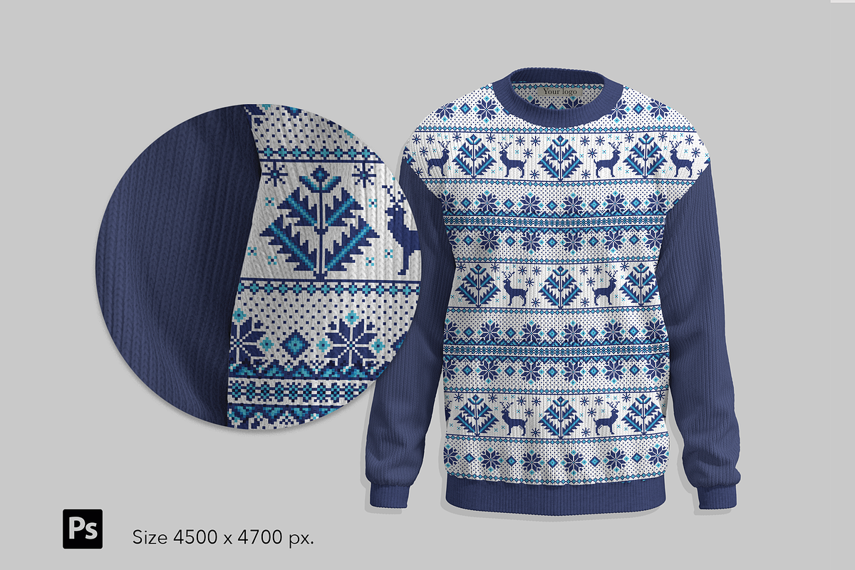 Knit sweater Mock-up., a Hoody Mockup by Irena Matiash shop (Photo 2 of 4)