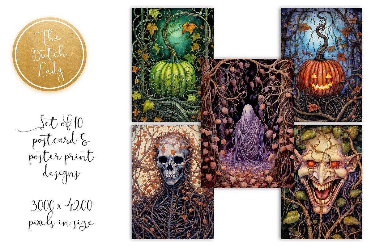 Halloween Postcards & Art Prints, a Seasonal Illustration by The Dutch ...