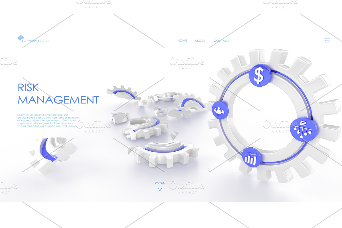 Risk management banner. Business, a 3D by Marozhkastudio