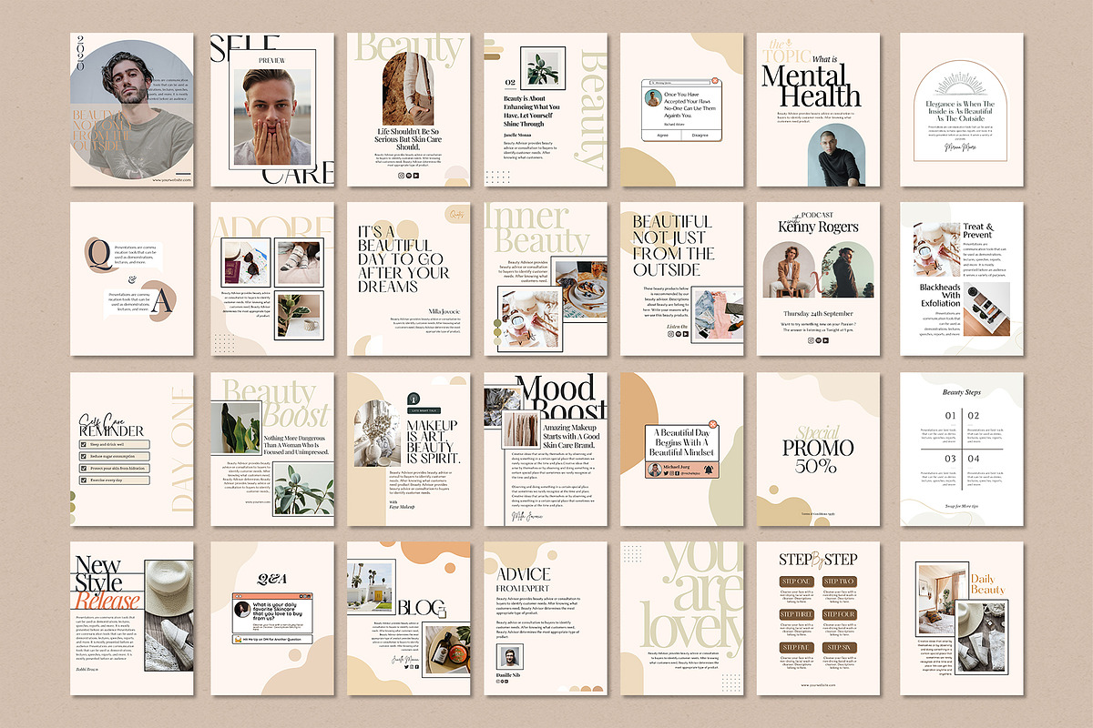 Insta Beauty Series Canva, a Social Media Template by Analogi Studio
