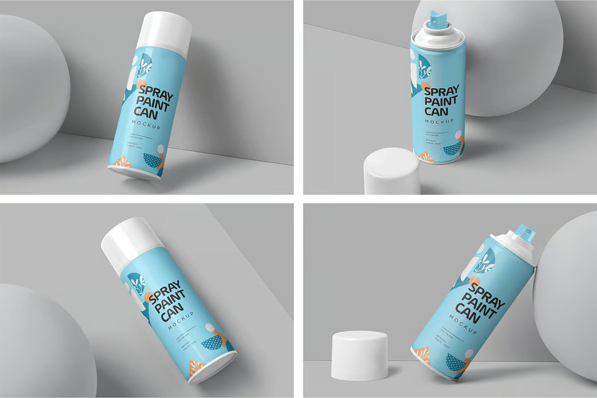 Spray Paint Can Mockups, a Product Mockup by megostudi0 (Photo 1 of 6)