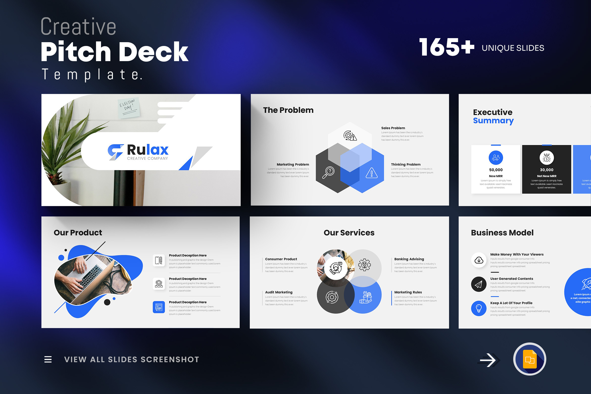 Business Pitch Deck Google Slides, a Presentation Template by GenerousArt