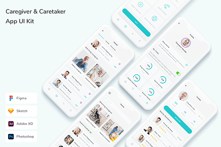 Caregiver & Caretaker App UI Kit, an UI Kit Template by Betush