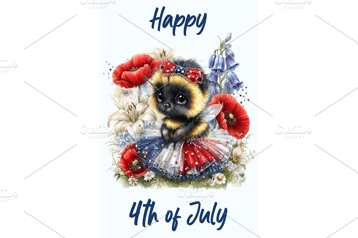 Cute Bumble Bee Art for Kids Room, an Animal Illustration by Art Paradise Studios
