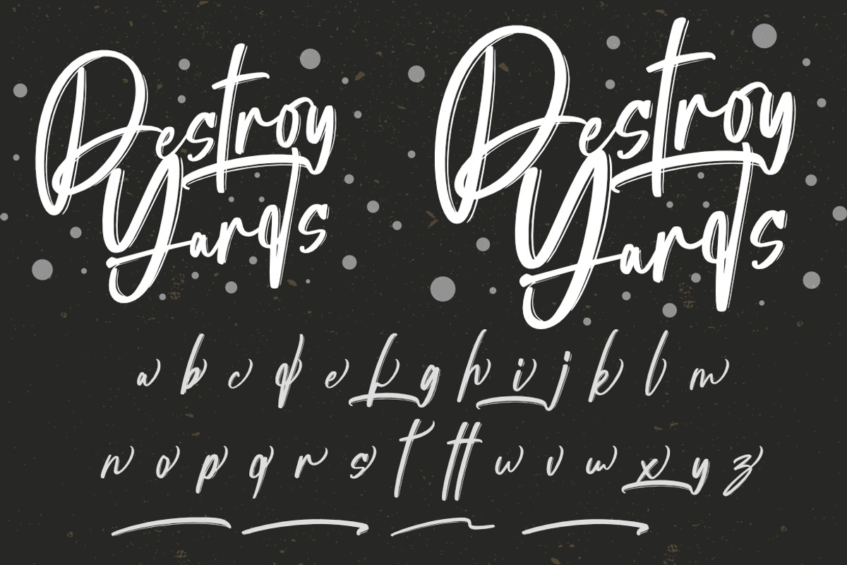 Destroy Yards – Urban Script Font, a Script Font by Bayuktx (Photo 8 of 9)