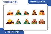 Great Wall China Vector Collection, a Duotone Icon by Fontmine Studio (Thumbnail 1 of 3)