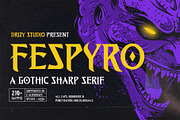 Fespyro - Gothic Sharp Serif Font, a Serif Font by Drizy (Thumbnail 1 of 10)