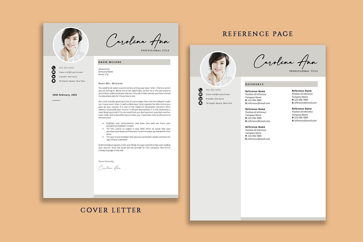 Modern Professional Resume Template, a Resume Template by VictoriousVita (Photo 5 of 8)