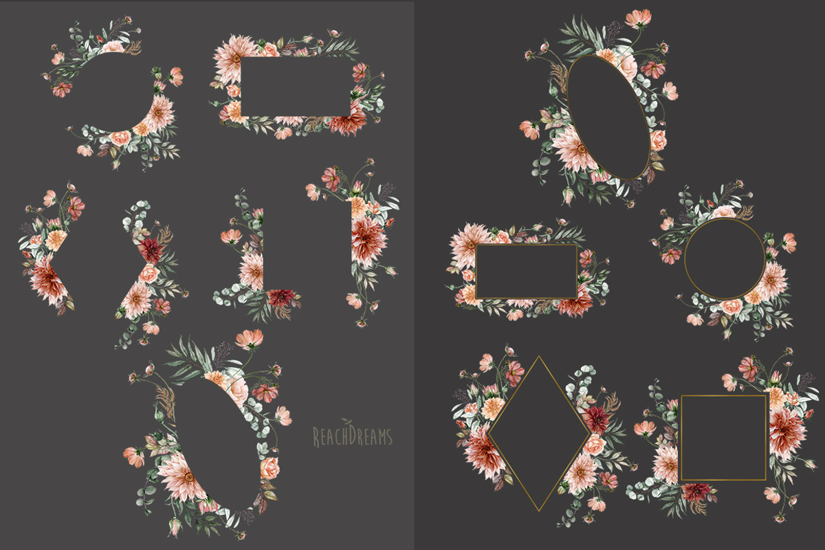 Terracotta Fall Floral Clipart, an Illustration by ReachDreams (Photo 9 of 10)