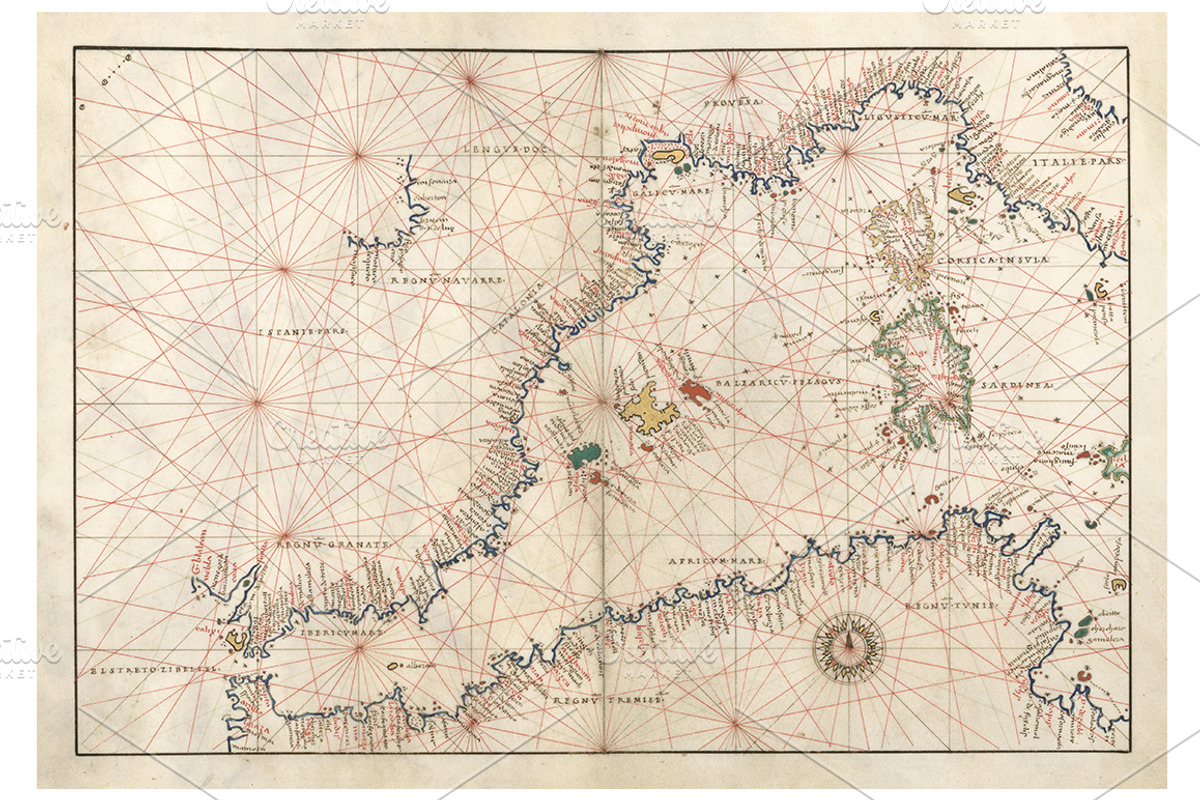 Antique Nautical Charts, a Texture Graphic by Blue Line Design (Photo 11 of 21)