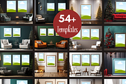 Square Christmas Wall Art Mockup, a Merchandise Mockup by LA Design (Thumbnail 3 of 10)