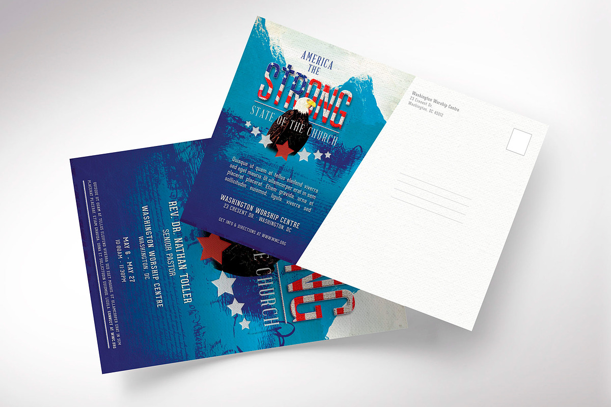 American Patriotic Church Postcard, a Flyer Template by Godserv Designs (Photo 2 of 12)