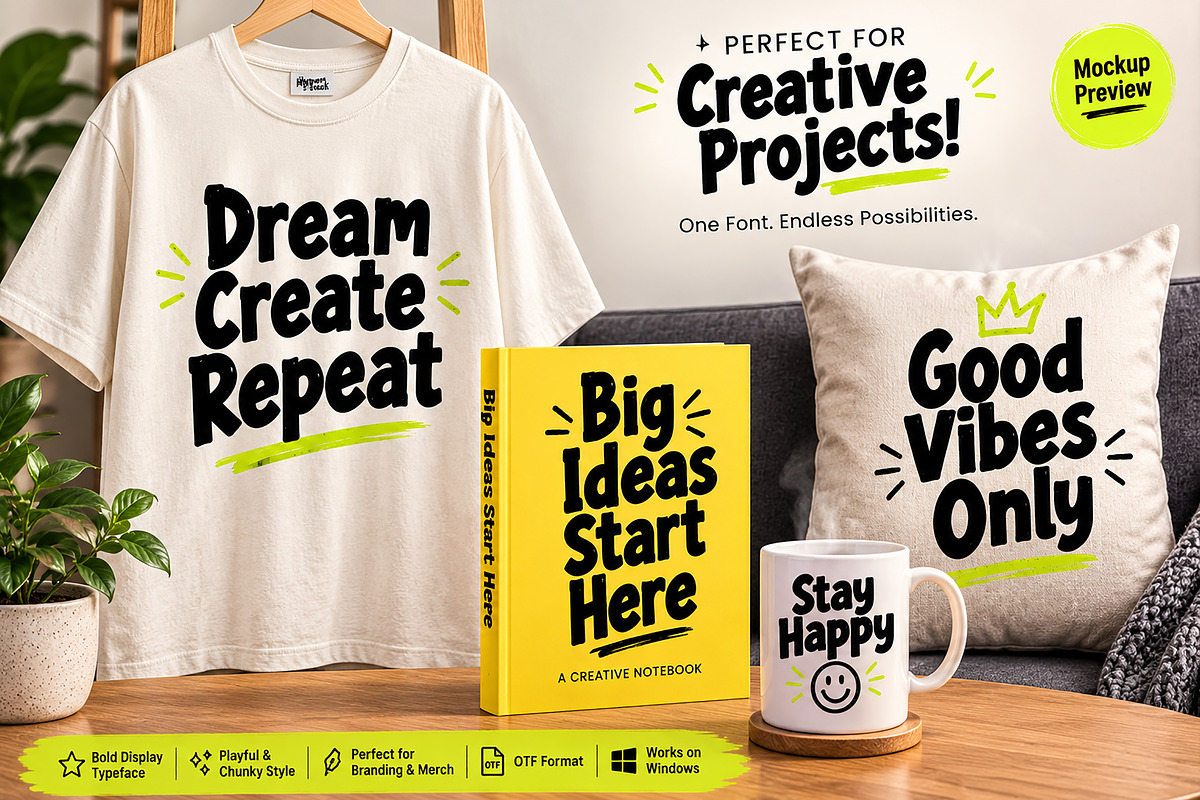 Hyper Block – Bold Display Font, a Script Font by Wow Magic (Photo 2 of 6)