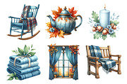 Blue Autumn Cottage Clipart, an Illustration by Daily.Designs (Thumbnail 2 of 5)