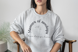 Gildan Grey Sweater Mockup