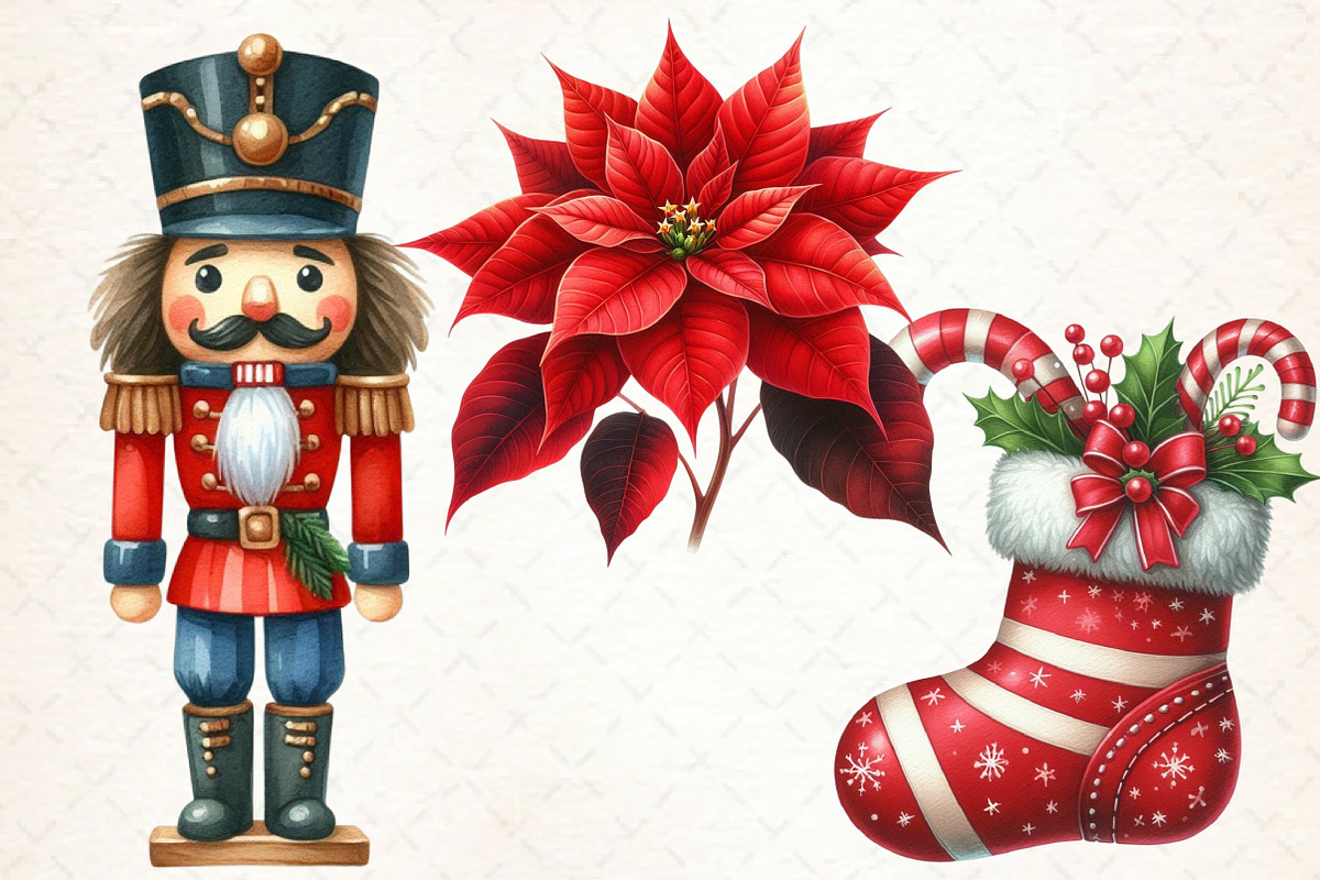 Watercolor Christmas Clipart,, an Illustration by Libby Wishes (Photo 2 of 7)