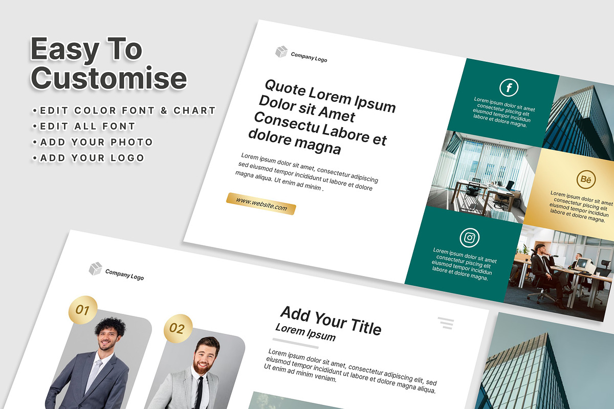 Green & Gold Business PowerPoint, a Presentation Template by SKY CREATION (Photo 3 of 6)