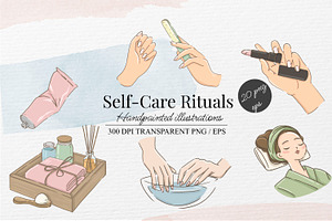 Self-Care Rituals PNG & EPS, a Healthcare Illustration by Marine art