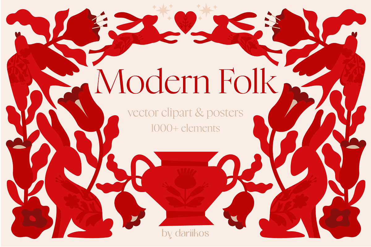 Modern Folk | vector clipart, a Decorative Illustration by dariikos (Photo 1 of 36)