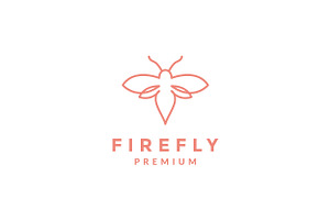 Beauty Single Line Fire Flies Logo