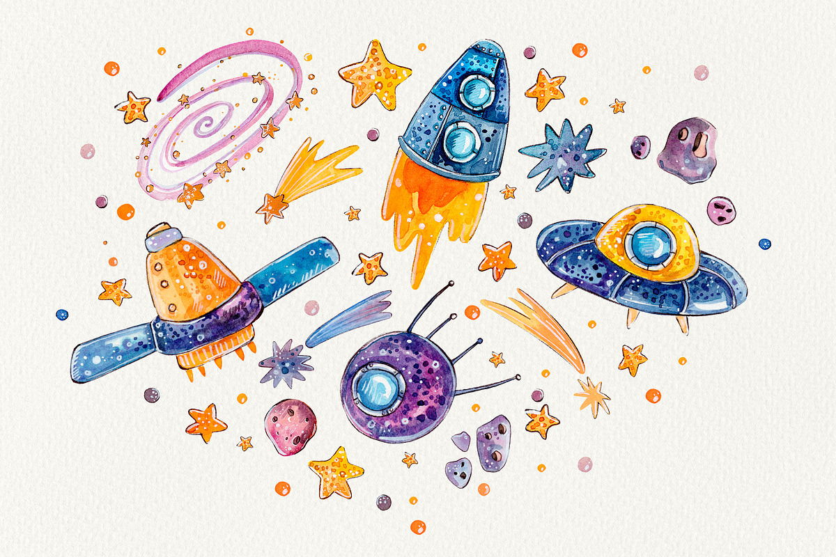 Joyful Planets set +3 patterns, a Decorative Illustration by Kristina Crocus (Photo 3 of 4)