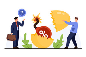 Businessmen Facing Economic Tariff, a Finance Illustration by Flashvector